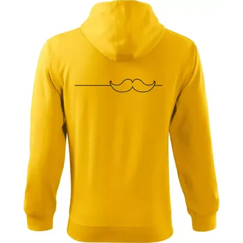 Pánská mikina Linka knírek - Mikina s kapucí na zip trendy zipper - 3XL ( Žlutá )