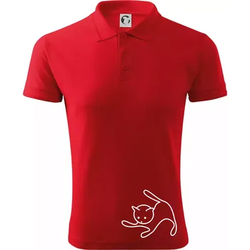 Pánská košile Kočka si hraje - Polokošile pánská Pique Polo 203 - 5XL ( Červená )