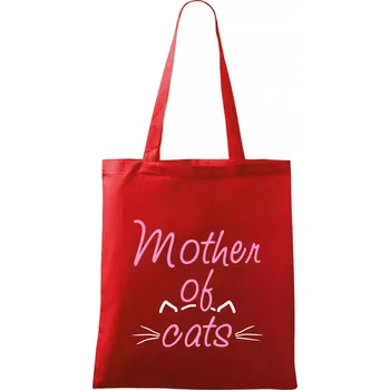 Nákupní taška Mother of cats - Taška bavlněná - 42 x 38 cm ( Červená )