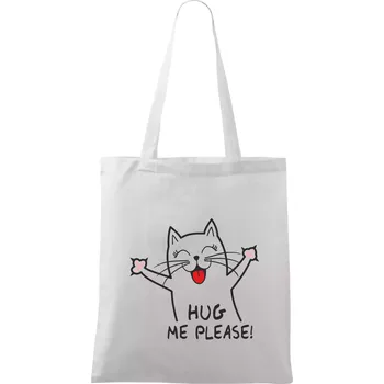 Kočka hug me please - Taška bavlněná - 42 x 38 cm ( Bílá )