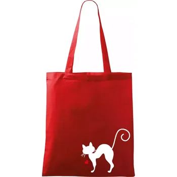 Zamilovaná kočka prohnutá - Taška bavlněná - 42 x 38 cm ( Červená )
