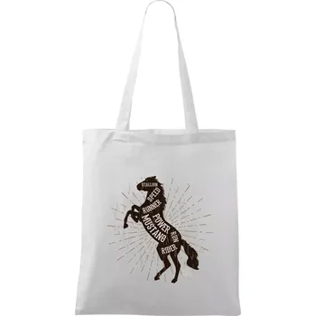 Nákupní taška Horse mustang - Taška bavlněná - 42 x 38 cm ( Bílá )