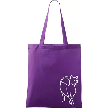 Ladná kočka - Taška bavlněná - 42 x 38 cm ( Fialová )