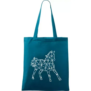 Geometrie - kůň jednobarevná - Taška bavlněná - 42 x 38 cm ( Petrolejová )