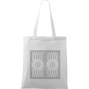 Nákupní taška Backgammon černobílý - Taška bavlněná - 42 x 38 cm ( Bílá )