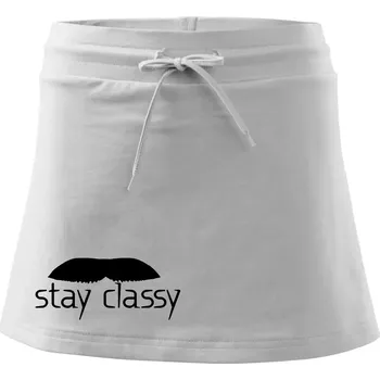 Dámská sukně Stay Classy - mustache - Sportovní sukně - two in one - XS ( Bílá )