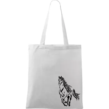 Kůň běžící - Taška bavlněná - 42 x 38 cm ( Bílá )