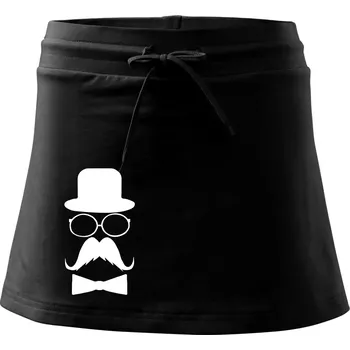 Dámská sukně Mustache pán - Sportovní sukně - two in one - S ( Černá )