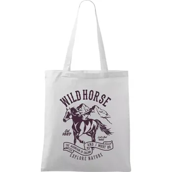 Wild Horse - Taška bavlněná - 42 x 38 cm ( Bílá )