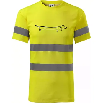 Pánská móda Jezevčík - kreslený - Triko reflexní - HV PROTECT - M ( Neonově žlutá )