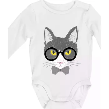 Kojenecké oblečení Hipster Mikeš - Body kojenecké s dlouhým rukávem - Dlouhý r. do 3 měs ( Bílá )