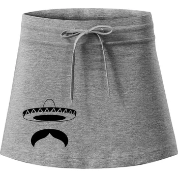 Dámská sukně Mexican Mustache - Sportovní sukně - two in one - S ( Tmavě šedý melír )