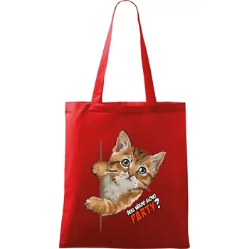 Nákupní taška Řekl někdo slovo party - Taška bavlněná - 42 x 38 cm ( Červená )
