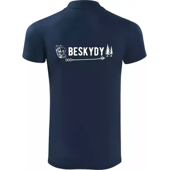 Pánská košile Beskydy nápis - Polokošile Victory sportovní (dresovina) - 2XL ( Námořní modrá (velmi tmavá - téměř černá) )