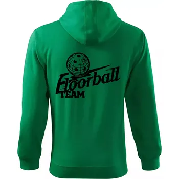 Pánská mikina Florbal team - Mikina s kapucí na zip trendy zipper - 2XL ( Středně zelená )