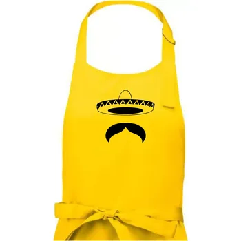 Kuchyňská zástěra Mexican Mustache - Pánská zástěra na vaření - Univerzální velikost ( Žlutá )