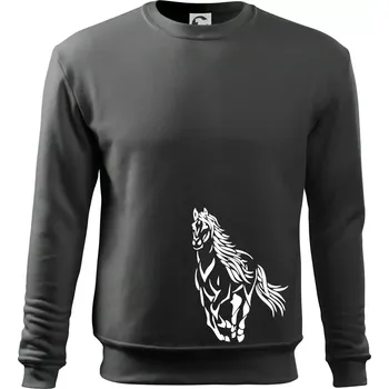 Chlapecké tričko Kůň běžící - Mikina Essential dětská - 146 cm/10 let ( Tmavá břidlice (šedá se zeleným nádechem) )