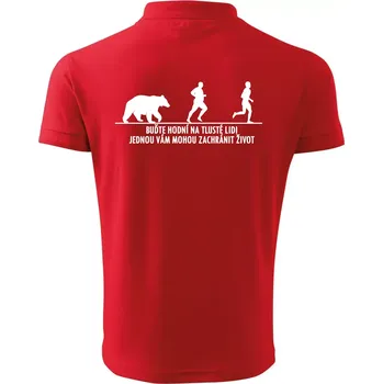 Pánská košile Buďte hodní na tlusté lidi - Polokošile pánská Pique Polo 203 - 2XL ( Červená )