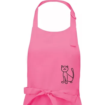 Kuchyňská zástěra Kočka kouká - Dámská zástěra na vaření - Univerzální velikost ( Růžová )