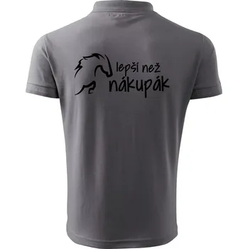 Pánská košile Lepší než nákupák - Polokošile pánská Pique Polo 203 - 3XL ( Ocelově šedá )