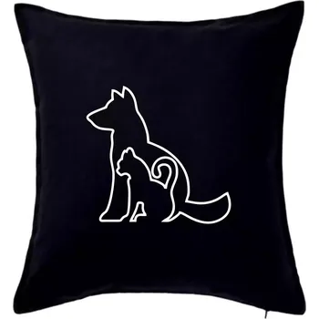 Polštář Kočkopes - Polštář 50x50 - 50x50 - Pouze potah ( Černá )