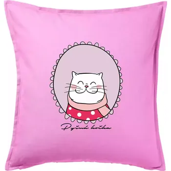 Polštář Pyšná kočka fialová - Polštář 50x50 - 50x50 - Pouze potah ( Růžová )