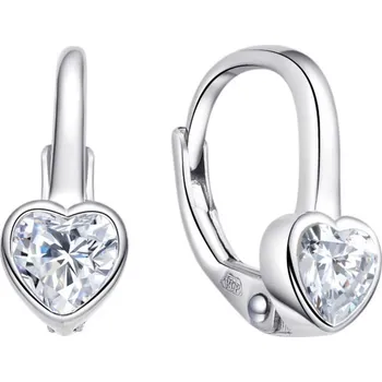 Náušnice Stříbrné náušnice srdíčka se zirkony