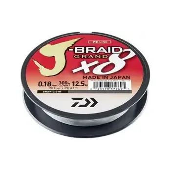 Daiwa Šňůra J-Braid Grand X8 Gray-Light 135m 0,22mm 19,5kg (12793-022)