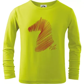 Chlapecké oblečení Kůň linky - Triko dětské Long Sleeve - 122 cm/6 let ( Limetková )