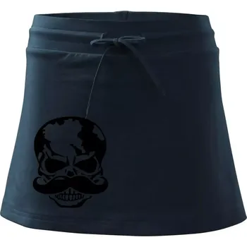 Dámská sukně Mustache lebka - Sportovní sukně - two in one - XL ( Námořní modrá (velmi tmavá - téměř černá) )
