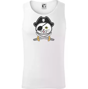 Kočičí pirát - Tílko pánské Core - S ( Bílá )