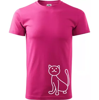 Pánská móda Kočka kouká - Klasické pánské triko vyšší gramáže - L ( Purpurová )