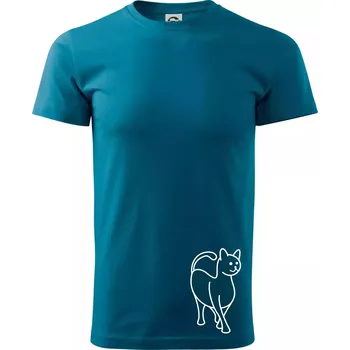Ladná kočka - Klasické pánské triko vyšší gramáže - S ( Petrolejová )