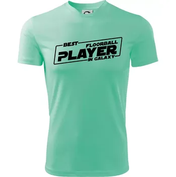 Chlapecké tričko Best floorball player in galaxy - Dětské triko sportovní (dresovina) - 122 cm/6 let ( Mátová )