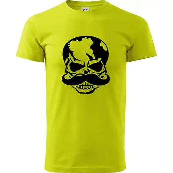 Mustache lebka - Klasické pánské triko vyšší gramáže - XS ( Limetková )