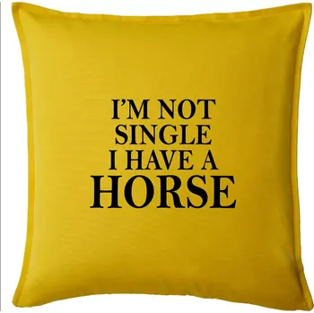 Polštář I have a horse - Nepotřebuji přítele - Polštář 50x50 - 50x50 - Pouze potah ( Žlutá )