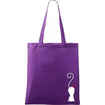 Zamilovaná kočka ležící - Taška bavlněná - 42 x 38 cm ( Fialová )