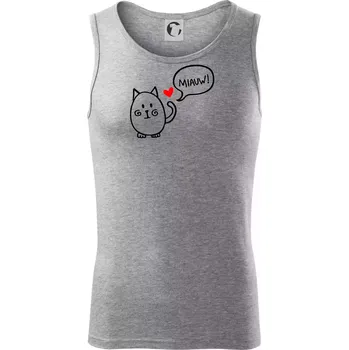 Tlustá kočka - Tílko pánské Core - L ( Tmavě šedý melír )