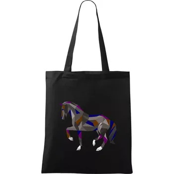 Kůň geometrie barevný - Taška bavlněná - 42 x 38 cm ( Černá )