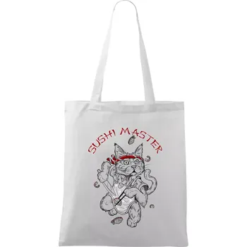 Sushi master kočka - Taška bavlněná - 42 x 38 cm ( Bílá )