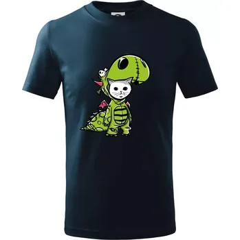 Chlapecké tričko Kočkosaurus Rex - Tričko dětské bavlněné - 134 cm/8 let ( Námořní modrá (velmi tmavá - téměř černá) )