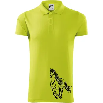 Pánská košile Kůň běžící - Polokošile Victory sportovní (dresovina) - M ( Limetková )