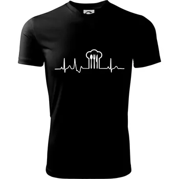 Chlapecké tričko EKG kuchař čepice a příbory - Dětské triko sportovní (dresovina) - 122 cm/6 let ( Černá )