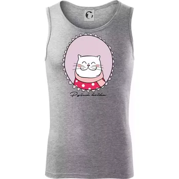 Pyšná kočka fialová - Tílko pánské Core - L ( Tmavě šedý melír )