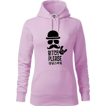 Dámská mikina Bitch please! Mustache - Mikina dámská Cape s kapucí - XS ( Orchid )