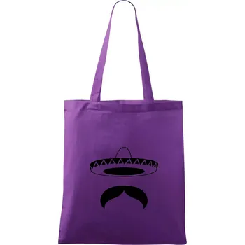 Mexican Mustache - Taška bavlněná - 42 x 38 cm ( Fialová )
