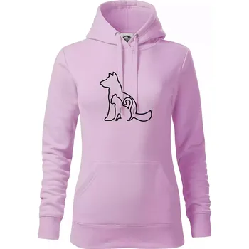 Dámská mikina Kočkopes - Mikina dámská Cape s kapucí - S ( Orchid )