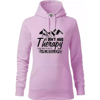 Dámská mikina I dont need therapy - Skiing - Mikina dámská Cape s kapucí - XS ( Orchid )