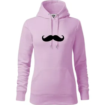 Dámská mikina Mustache - knírek - Mikina dámská Cape s kapucí - XS ( Orchid )