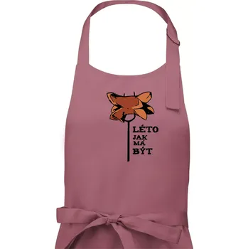 Kuchyňská zástěra Léto jak má být - Pánská zástěra na vaření - Univerzální velikost ( Starorůžová )